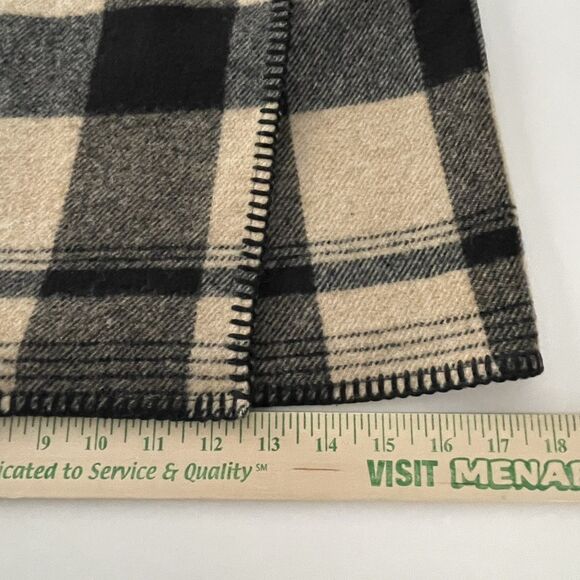 Ralph Lauren Country 100% Wool Skirt Sz 4 Buffalo Check Black Cream Blanket USA - Picture 11 of 11